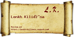 Lenkh Kiliána névjegykártya